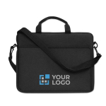 Neoprene laptop bag with shoulder strap and handle, 14” view with print area