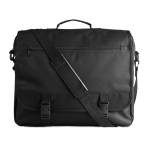 Document bag with many compartments, adjustable shoulder strap black colour