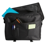 Document bag with many compartments, adjustable shoulder strap black colour third view