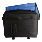 Document bag with many compartments, adjustable shoulder strap royal blue colour third view