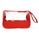 Toiletry bag made of microfiber and PVC red colour