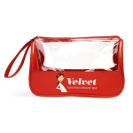 Toiletry bag made of microfiber and PVC red colour second main view