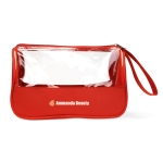 Toiletry bag made of microfiber and PVC red colour second main view