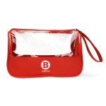 Toiletry bag made of microfiber and PVC red colour third main view