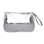 Toiletry bag made of microfiber and PVC grey colour