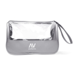 Toiletry bag made of microfiber and PVC grey colour main view