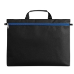 Document bag with a main compartment and zip blue colour