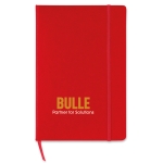 Notebook with squared paper as an advertising medium, A5 red colour second main view