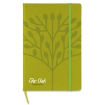 Notebook with squared paper as an advertising medium, A5 lime colour fourth main view