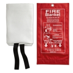 Fire blanket made of fiberglass fabric in a bag red colour second view