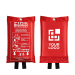 Fire blanket made of fiberglass fabric in a bag red colour view with print area