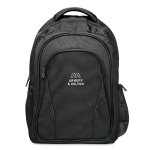 Black polyester 1680D laptop backpack, 15” black colour