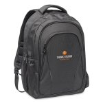 Black polyester 1680D laptop backpack, 15” black colour third main view