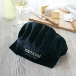 White cotton chef's hat for cooking events black colour fifth ambient view 2