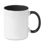 Ceramic coffee mug & coloured interior for sublimation, 300 ml black colour