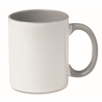 Ceramic coffee mug & coloured interior for sublimation, 300 ml grey colour