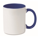 Ceramic coffee mug & coloured interior for sublimation, 300 ml royal blue colour