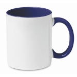 Ceramic coffee mug & coloured interior for sublimation, 300 ml ultramarine blue colour