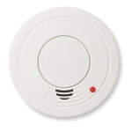 Smoke detector with function display in plastic housing white colour third view