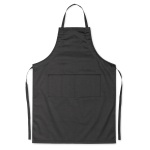 Kitchen apron with front pockets, adjustable neck strap, 190 g/m2 black colour