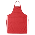 Kitchen apron with front pockets, adjustable neck strap, 190 g/m2 red colour