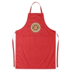 Kitchen apron with front pockets, adjustable neck strap, 190 g/m2 red colour main view