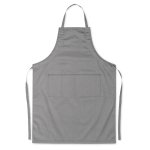 Kitchen apron with front pockets, adjustable neck strap, 190 g/m2 grey colour