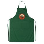 Kitchen apron with front pockets, adjustable neck strap, 190 g/m2 green colour main view