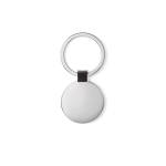 Round shiny nickel keyring black colour