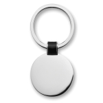 Round shiny nickel keyring black colour third view