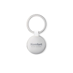 Round shiny nickel keyring white colour main view