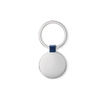 Round shiny nickel keyring royal blue colour