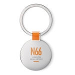 Round shiny nickel keyring main view