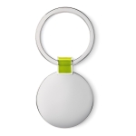 Round shiny nickel keyring