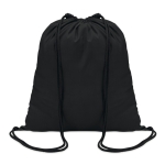 Sustainable drawstring drawstring bag made of cotton, 100 g/m2 black colour