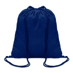 Sustainable drawstring drawstring bag made of cotton, 100 g/m2 blue colour