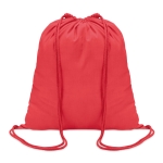 Sustainable drawstring drawstring bag made of cotton, 100 g/m2 red colour