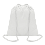 Sustainable drawstring drawstring bag made of cotton, 100 g/m2 white colour