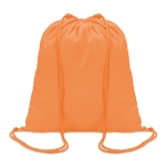 Sustainable drawstring drawstring bag made of cotton, 100 g/m2 orange colour