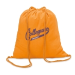 Sustainable drawstring drawstring bag made of cotton, 100 g/m2 orange colour main view