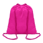 Sustainable drawstring drawstring bag made of cotton, 100 g/m2 fuchsia colour