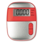 Economical plastic pedometer with clip for promotions red colour