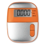 Economical plastic pedometer with clip for promotions orange colour