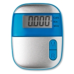 Economical plastic pedometer with clip for promotions turquoise colour