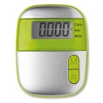 Economical plastic pedometer with clip for promotions lime colour