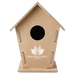 Bird house, self assemble, made of MDF, for the garden wood colour main view