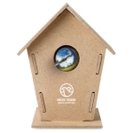 Bird house, self assemble, made of MDF, for the garden wood colour third main view