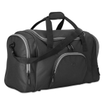 Sports bag made of 600D polyester with multiple pockets black colour second view