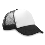 Cap with white front panel & 4 mesh panels black colour