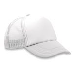 Cap with white front panel & 4 mesh panels white colour